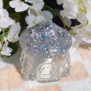 glass mushroom house jar clear home decor