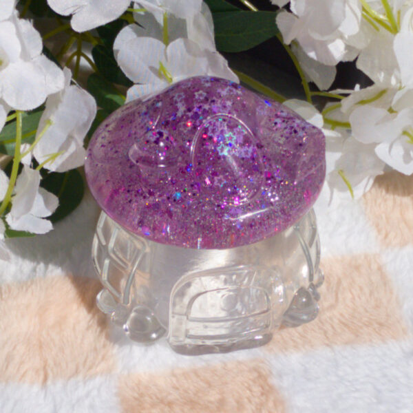 glass mushroom house jar purple home decor