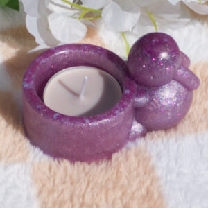 purple bunny tea light holder